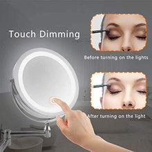 WZDD Specchio per Trucco da Parete, Specchio Ingranditore 5X con Luce LED, Removibile Bifacciale Specchio Cosmetico - Ideale per Bagno Hotel Spa