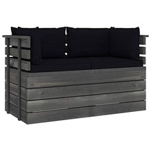 vidaXL Divano da Giardino 2 Posti su Pallet con Cuscini Massello Pino
