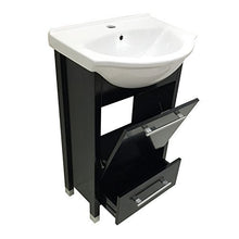Rubea Blackey - Mobiletto da bagno in legno massello, 500 mm