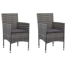 SKM Set Mobili da Pranzo da Giardino 3 pz Grigio Polyrattan e Vetro
