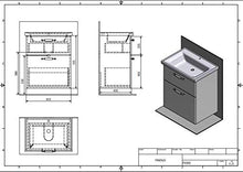 Mobile sottolavabo con lavabo 65 cm sospeso bianco opaco Soft Close