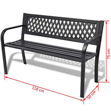 Tuduo Panchina da Giardino Nera in Acciaio Design Semplice ed Elegante, Robusto e Stabile panchina Esterno panche da Giardino panche Moderne