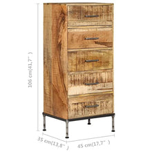 vidaXL Legno Massello di Mango Cassettiera Vintage Mobile Armadietto Credenza