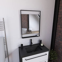 AURLANE Specchio da bagno LED auto-illuminante 60 x 80 cm - laccato nero opaco - FRAMED MIRROR LED