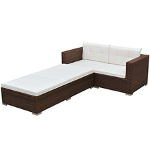 Tidyard- Divano da Giardino Set 8 pz in Polirattan Modulare Marrone, Set Divano Rattan