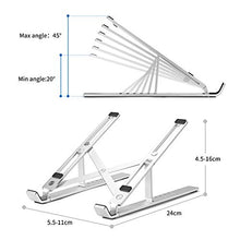 Supporto PC Portatile Pieghevole Omasi Supporto Portatile Supporto Notebook con 6 Livelli di Angoli Regolabili in Altezza, Alluminio Ventilato Porta PC per Tutti i Computer Portatili e Tablet