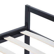 Letto in Metallo Rete a Doghe Moderna con Letto Singolo a Doghe in Legno con Testiera per Camera da Letto Nera