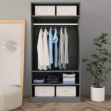 FAMIROSA Armadio Grigio 100x50x200 cm in Truciolato