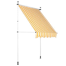 Tenda da Sole Retrattile, Tenda da Sole a Scomparsa Manuale da 2x1,2 m, Altezza Regolabile, per Uso Cortile Cortile (Gialle)