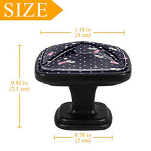 Polka dot blooming wildflowers Pomelli per Porta Set di 4 Pomelli per Mobili Manopole per Cassetti Cucina Armadio Vetro