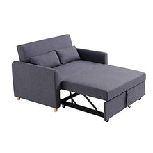 Mobilier Déco Kaya Letto Divano Tessuto, Grigio Scuro, Due Posti