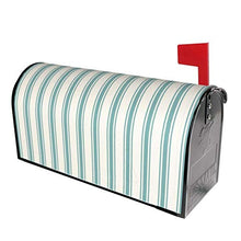 Classic Ticking Stripe Pattern Verde e Crema Design Unico Magnetico Casella Postale Copre Casella Postale Copertura per Giardino Yard Decor Dimensioni Standard 51x48 Pollici