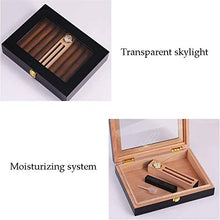 SHYPT Cigar Humidor, Cedar Cigar Desktop Box con umidificatore e igrometro, Piano in Vetro for 15 (10-15 Cigars)