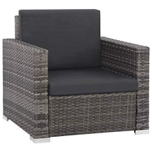 SKM Set Divani da Giardino 12 pz con Cuscini in Polyrattan Grigio (97.45kg)