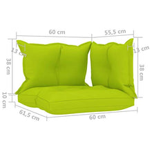 vidaXL Cuscini per Divano Pallet 3 pz Verde Brillante in Tessuto