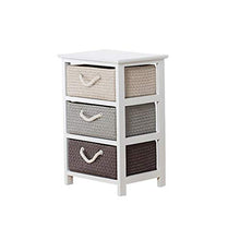 XiuHUa Comodino Moderno in Legno massello con cassettiera in Paglia di Corallo Mobili da Camera da Letto (Size : 3 Layer)