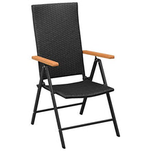 FAMIROSA Sedie da Giardino 4 pz in Polyrattan Nero-3106
