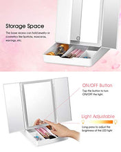 Specchio Trucco Con 32 LEDs, Specchio Bianco cosmetico, Specchio di Vanity Trifold, Specchio per Il con Touchscreen per Il Trucco Con Scatola, Specchio Bagno con Luci