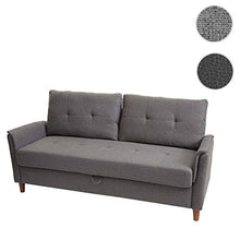 Mendler Divano a 3 posti Relax TV con vano Contenitore HWC-H23 Tessuto Grigio