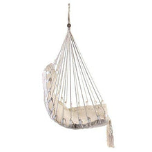 HI Suyi, poltrona da soffitto in macramè, amaca da appendere, con barra in legno, per interni esterni, camera da letto, cortile, portico
