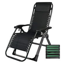 PAKUES-QO Sedia da Giardino Pieghevole Regolabile per Esterni Sedia da Giardino a gravità Zero con Supporto per Cuscino Rimovibile 440Ibs (Nero)