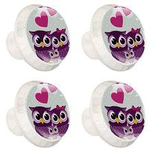 Maniglie per cassetti Manopole per cassetti Manopole rotonde Confezione da 4 per armadietto, cassetti, cassettiere, cassettiere ecc. Coppia Di Gufi Con Il Gufo Del Bambino