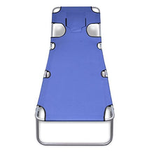 vidaXL Lettino Prendisole Pieghevole con Cuscino poggiatesta e Schienale Regolabile Blu