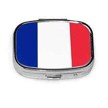 Scatola quadrata per pillole medicinali con bandiera francese alla moda, organizer per pillole da viaggio per integratori di vitamine
