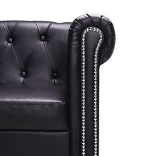 Vislone Divano Angolare 3 Posti, Divano Angolare Pelle con Penisola, 200x140x73 cm Nero - Arredi Casa