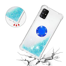 Custodia Samsung Galaxy A51 5G Squillo della Base del Telefono TPU Brillantini Diamond Liquido Telefono Bumper Case （Stelle Blu Fluorescenti）