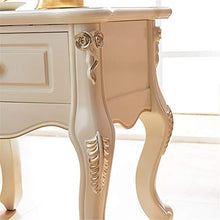 Comodino Comodino Armadio a cassetto singolo in argento in stile europeo Armadio di stoccaggio semplice Comodino di stoccaggio intagliato bianco francese Tavolino di servizio multiuso per divano letto