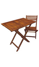 PJ, tavolo pieghevole in legno con foro per ombrellone, light, 90x60 cm