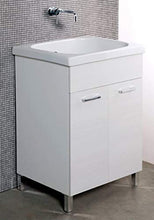 giordanoshop Mobile Lavatoio in Ceramica 60x60x88 cm 2 Ante Ambrosini Bianco Rigato