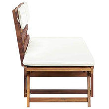 FAMIROSA Panca da Giardino con Cuscini 2-in-1 190 cm in Massello Acacia