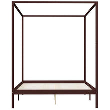 SKM Giroletto e Baldacchino 2 Cassetti Marrone Scuro Pino 160x200cm