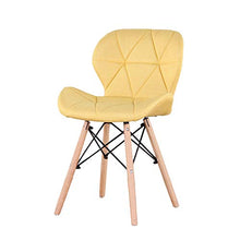 GroBKau - Set di 4 sedie imbottite in tessuto, stile moderno, per soggiorno, sala da pranzo, cucina Giallo
