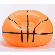 Wsaman Pallacanestro Calcio Poltrona Reclinabile, Relax Comoda Sedia Gonfiabile Pigro Divano con Materiale in PVC Ecologico per Adulti E Bambini,Arancia