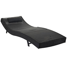 Mendler Lettino Regolabile da Esterno Savannah Acciaio polyrattan 220x70x88cm Antracite con Cuscino Nero