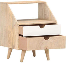 H-CAR Lsqdwy Comodino Comodino 2 Cassetti 40x30x50 Cm Legno Massello di Mango