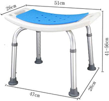 Bath Chair Anziani Bagno Sgabello di plastica Sgabello ispessite da banco Home Indietro Alta Piazza Sgabello Sicurezza (Color : Blue)