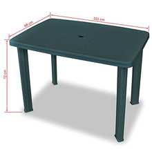 Tidyard Tavolo da Giardino in Plastica,Rettangolare,Arredamento Allungabile Arredi per Esterno Verde 101x68x72 cm