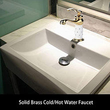 Rubinetto per Lavabo Monocomando Diamantato, Rubinetto in Ottone Massiccio per Lavabo, Rubinetto per Acqua Calda e Fredda per Cucina Domestica(D'oro)