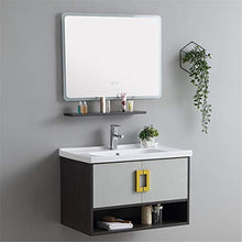 JIAGU Bagno Vanity Home Mirror Armadio Bagno Cabinet Set Balcone Mobile Bagno Vanity Ceramica (Color : Gray, Size : 48x81x53cm)