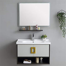 JIAGU Bagno Vanity Home Mirror Armadio Bagno Cabinet Set Balcone Mobile Bagno Vanity Ceramica (Color : Gray, Size : 48x81x53cm)