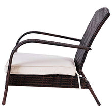 COSTWAY Poltrona da Giardino in Rattan con Cuscino Sedia da Esterno Balcone