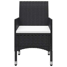 FAMIROSA Set da Bistrot per Giardino 3 pz in Polyrattan e Vetro Nero-8358