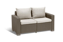 Keter California Divano da Giardino 2 Posti, Divano in Rattan Cuscino Incluso Color Cappuccino