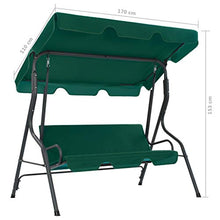 vidaXL - Dondolo da Giardino in Tessuto, 170 x 110 x 153 cm, Colore: Verde