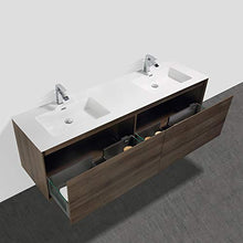 Mobile da bagno sospeso Freya 1900 effetto legno- cassetti con illuminazione a LED