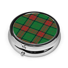 Maxwell - Mini portapillole in metallo rotondo per medicine, per borsa da tasca, borsa da viaggio, idea regalo, motivo: tartan